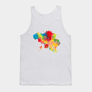 Belgium Map Watercolor Painting Tank Top